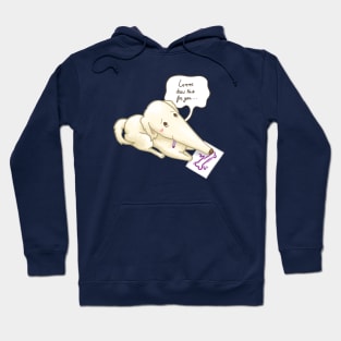 Borzoi Dog Drawing Bone on a Paper Hoodie